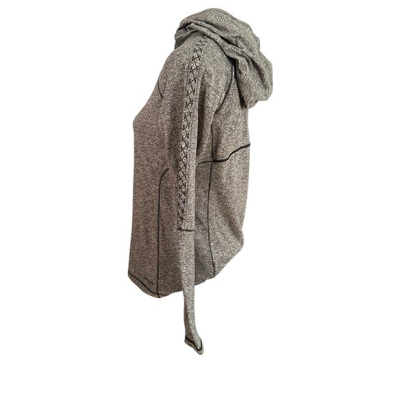 Saucony Women's Hooded Top Long Sleeve Medium Black Gray White - Picture 4 of 5